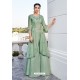 Green Pure Heavy Chinon Party Wear Palazzo Suit