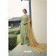 Green Pure Viscose Chinon Party Wear Palazzo Suit