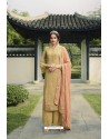 Cream Pure Viscose Chinon Party Wear Palazzo Suit