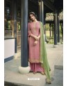 Pink Pure Viscose Chinon Party Wear Palazzo Suit