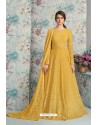 Yellow Designer Heavy Faux Georgette Anarkali Suit