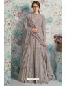 Grey Designer Heavy Faux Georgette Anarkali Suit