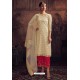 Off White And Red Rangoli Georgette Designer Suit