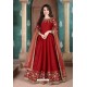 Red Adda Silk Party Wear Anarkali Suit