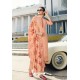 Peach Pure Georgette Party Wear Straight Suit