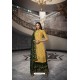 Yellow And Green Pure Dola Jacquard Heavy Designer Suit