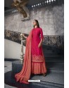 Rani And Peach Pure Dola Jacquard Heavy Designer Suit