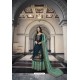 Tealblue And Green Pure Dola Jacquard Heavy Designer Suit