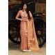 Peach Silk Weaving Jacquard Work Designer Saree