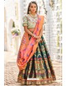 Dark Green Banarasi Silk Designer Lehenga Choli