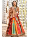 Multi Colour Banarasi Silk Designer Lehenga Choli