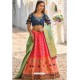 Pretty Rani And Navy Banarasi Silk Designer Lehenga Choli