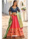 Pretty Rani And Navy Banarasi Silk Designer Lehenga Choli