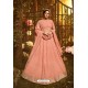 Peach Designer Georgette Wedding Lehenga Choli