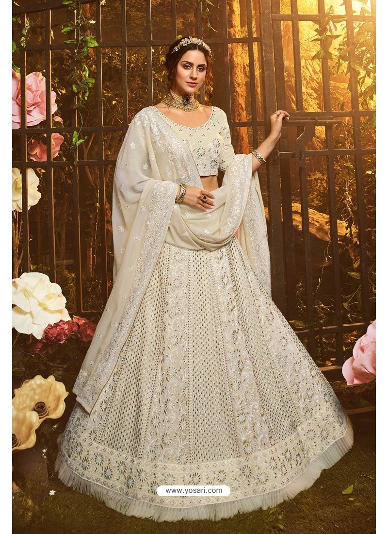 Designer Beautiful White Latest Collection Lehenga Choli For Bride –  TheDesignerSaree