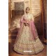 Cream Designer Organza Wedding Lehenga Choli