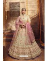 Cream Designer Organza Wedding Lehenga Choli