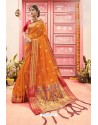 Orange Designer Classic Wear Art Silk Saree
