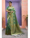 Forest Green Designer Party Wear Art Silk Saree