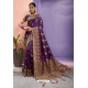 Purple Designer Party Wear Art Silk Saree