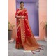 Red Designer Party Wear Art Silk Saree