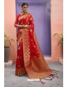 Red Designer Party Wear Art Silk Saree