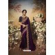 Purple Partywear Barfi Silk Designer Saree