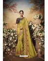 Mustard Partywear Silk Designer Saree