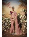 Baby Pink Partywear Silk Georgette Designer Saree