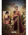 Purple Latest Designer Party Wear Saree