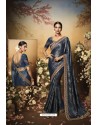 Blue Latest Designer Party Wear Saree