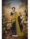 Teal Blue And Green Latest Designer Party Wear Saree