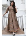 Beige Designer Rayon Poly Long Gown