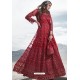 Red Heavy Designer Party Wear Anarkali Suit