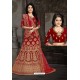 Lovely Red Bridal Wedding Wear Velvet Lehenga Choli