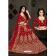 Pretty Red Bridal Wedding Wear Velvet Lehenga Choli