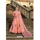 Peach Designer Wedding Wear Lehenga Choli