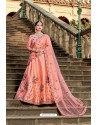 Peach Designer Wedding Wear Lehenga Choli