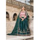 Dark Green And Pink Designer Wedding Wear Lehenga Choli