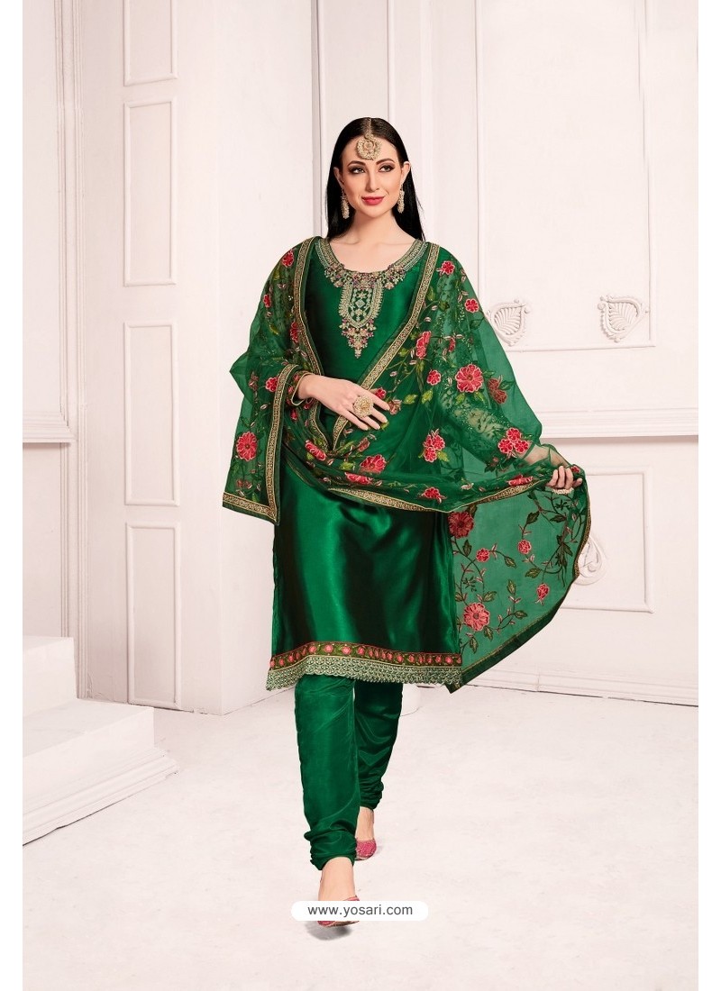 Buy Dark Green Georgette Party Wear Salwar Suit | Designer Salwar Suits