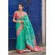 Aqua Mint Banarasi Art Silk Traditional Wear Designer Saree