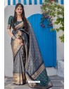 Grey Banarasi Art Silk Traditional Wear Designer Saree