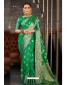 Forest Green Designer Sana Silk Classic Wear Saree