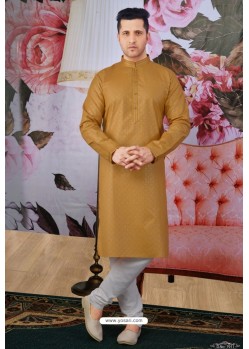 Rust Cotton Fancy Classic Wear Kurta Pajama