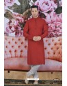 Maroon Cotton Fancy Classic Wear Kurta Pajama