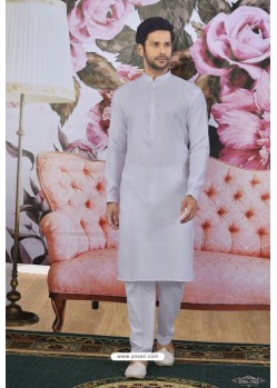 White Cotton Classic Wear Kurta Pajama