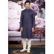 Dark Blue Cotton Classic Wear Kurta Pajama