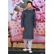 Dark Grey Cotton Classic Wear Kurta Pajama