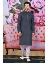 Dark Grey Cotton Classic Wear Kurta Pajama