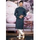 Teal Cotton Classic Wear Kurta Pajama